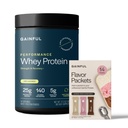 Gainful Performance Whey Protein Powder & Neapolitan Flavor Bundle, 25g Protein, Supports Muscle Growth, Recovery, and Endurance, No Artificial Ingredients, 14 Servings + 14 Flavor Sticks