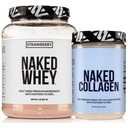 NAKED Strawberry Whey Protein Powder (24 Servings) Collagen Peptides Protein Powder 20oz (60 Servings) – Grass-Fed; Pasture-Raised; Non-GMO; Gluten Free; Keto; Paleo Friendly