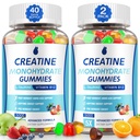 Creatine Gummies voor mannen en vrouwen - Creatine Monohydraat Gummies 5g, Muscle Builder, Energy Boost & Pre-Workout Supplement, Low Sugar Taurine Kauwbare Gummy 2 Pack
