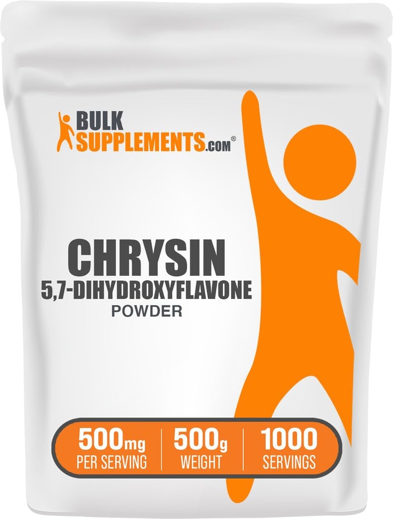 BulkSupplements.com Chrysin Powder - 5,7-Dihydroxyflavone, Chrysin Supplement, Antioxidants Supplement - Gluten Free, 500mg per Serving, 500g (1.1 lbs) (Pack of 1)