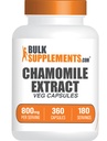 BulkSupplements.com Chamomile Extract Capsules - Chamomile Supplement, from Chamomile Flowers - Gluten Free, 2 Capsules per Serving, 360 Count (Pack of 1)