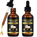 2-Pack Lions ManeMushroom Drops – Brain Supplement 120,000 MG, Memory Focus & Immunity Vitamins, Plant Extract 4 Oz