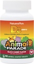 Natures Plus Animal Parade Sugar-Free Children's Vitamin D3-500 IU - Black Cherry Flavor - 90 Chewable Animal Shaped Tablets - Bone Health & Immune System Support - 90 Servings