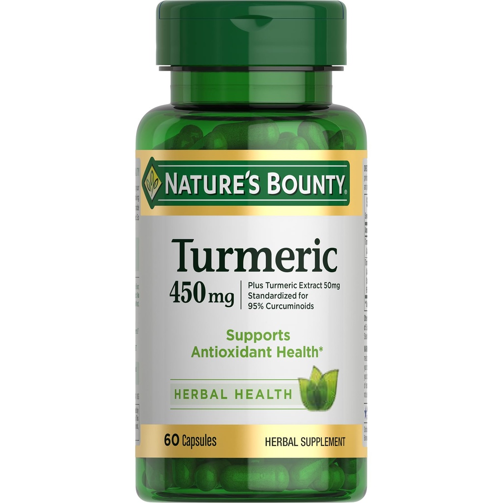 Nature's Bounty Turmeric/Curcumin, 60 Capsules, 450 Mg