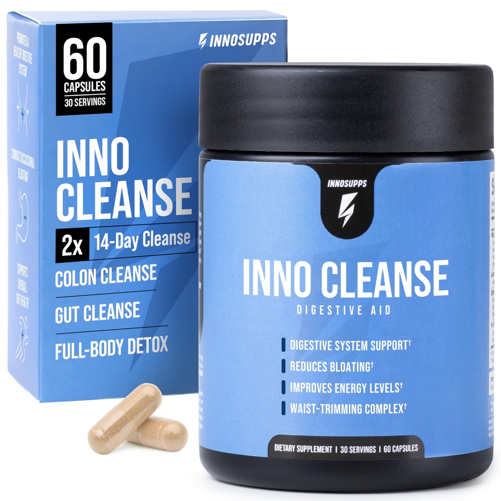 InnoSupps Inno Cleanse 14 dagen Colon & Detox Flush, Waist Trimming Complex, Gut Cleanse, Digestief Systeem Ondersteuning, Stool Softener & Verlaagd Opgeblazen gevoel & Occasional Constipatie Relief