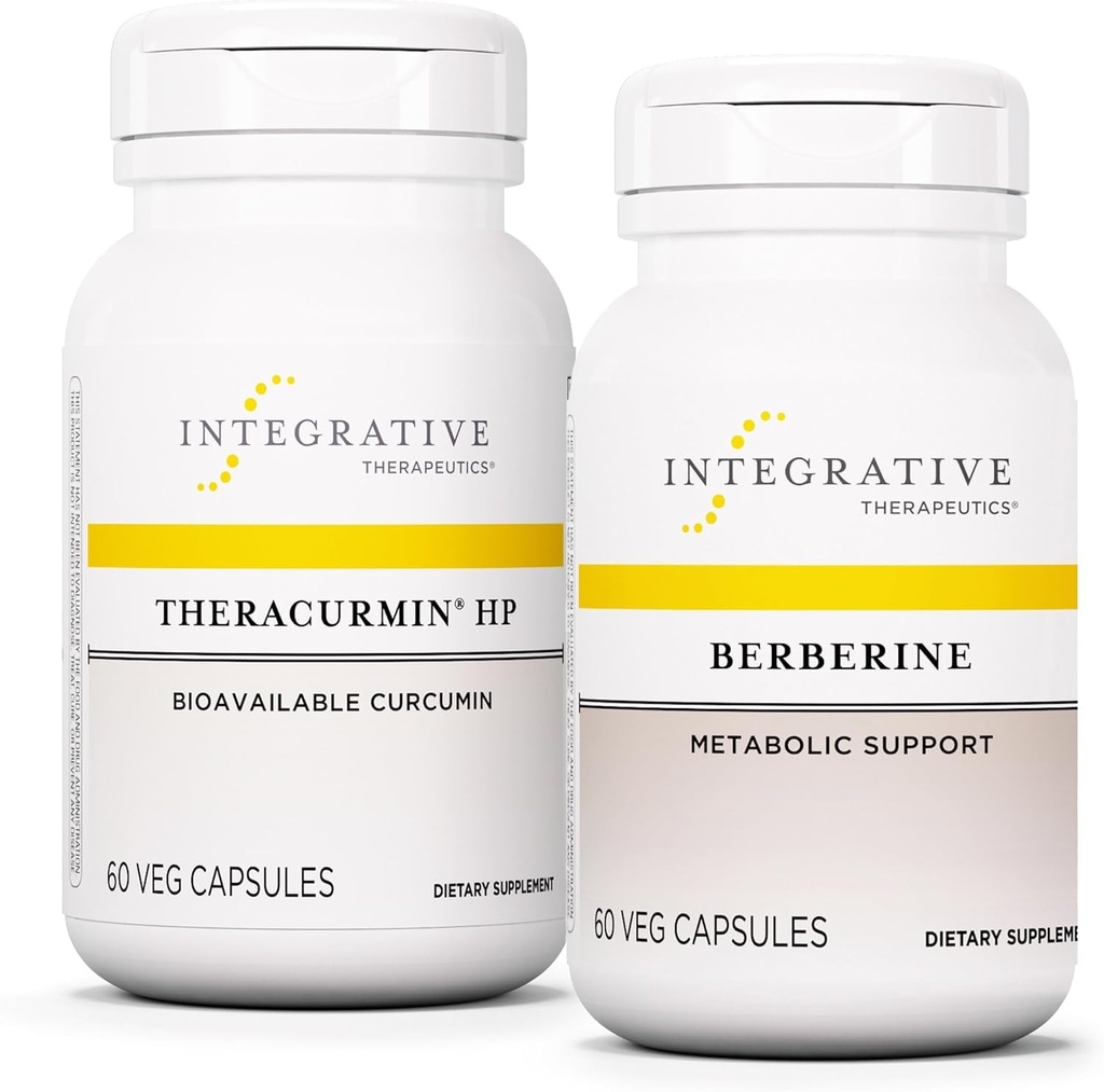 Integrative Therapeutics Bundle with Berberine, 60 Capsules & Theracurmin HP, 60 Capsules - Berberine for Metabolic Support* - Theracurmin Supplement That's 27x More Bioavailable*