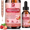 Magnesium Liquid Drop, Magnesium Glycinate Supplement Complex met Magnesium Tauraat, Citrate, Calcium, Kalium, Vitamine, Zink - Ondersteuning Ontspanning, Energie en Bowel Health
