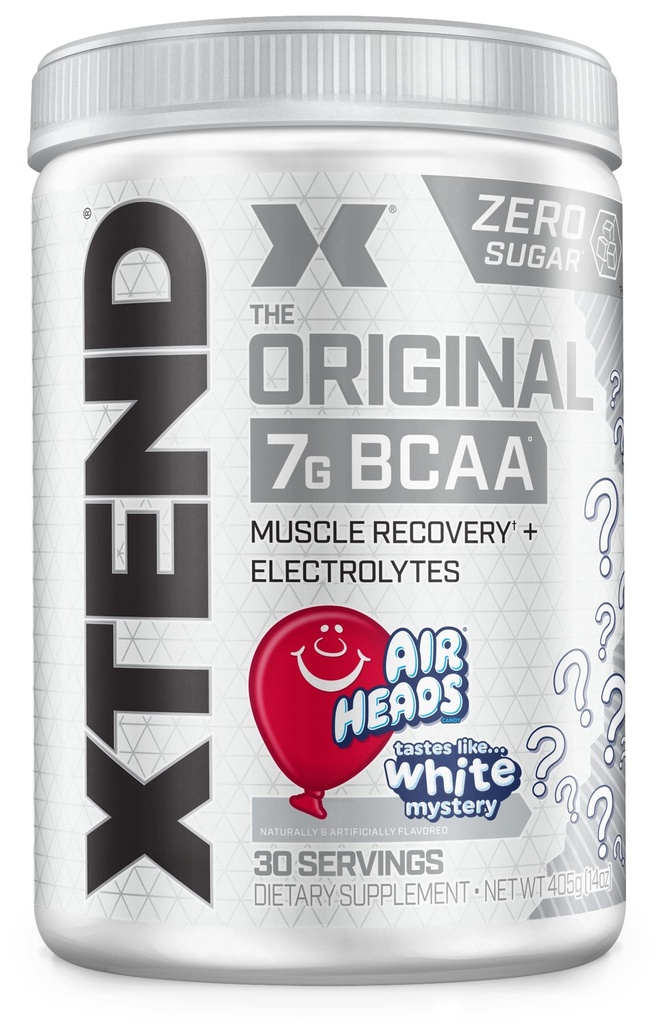 Scivation Xtend XTEND Original BCAA Powder Airheads Candy Flavor, 7g BCAA en 2.5g L-Glutamine, Sugar Free Post Workout Muscle Recovery Drink met aminozuren voor mannen en vrouwen, 30 porties