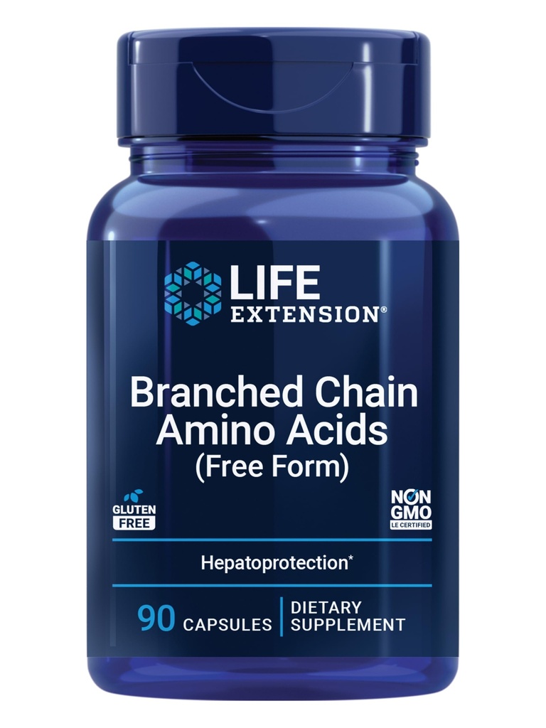 Life Extension Branched Chain Aminozuren (BCAA's), leucine, isoleucine, valine, bevordert spierherstel na oefening, Glutenvrije, non-GMO, 90 capsules