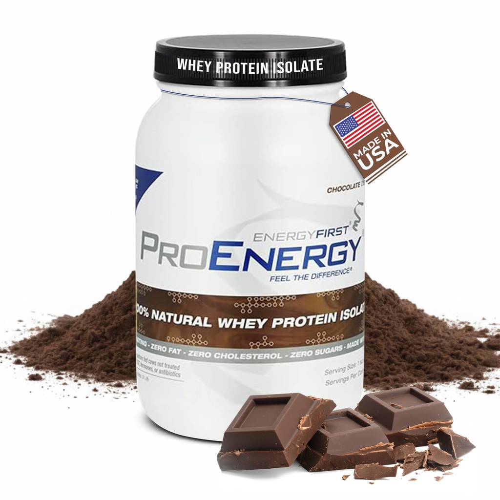 EnergyFirst Grass-Fed Chocolate Whey Protein Isolate (2lb), High-Protein Shake, Gluten-Free, Non-GMO Ideal for Meal Replacement & Workout Recovery, 35 Servings