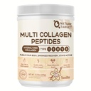 NATURE TARGET Multi Collagen Peptides for Women - Hydrolyzed Collagen Powder with Vitamin C & E - Type I, II, III, V & X Support Skin, Hair & Joint, Vanilla Flavored, 35 Servings