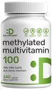 DEAL SUPPLEMENT Methylated Multivitamin for Men & Women, 240 Capsules | 100% DV Vitamins & Minerals | Activated B-Complex & Chelated Minerals, with CoQ10, TMG & ALA | Non-GMO, cGMP Manufactured
