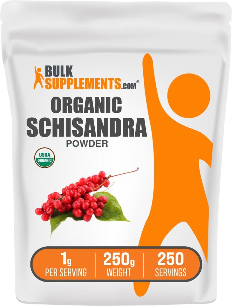 BulkSupplements.com Biologische Schisandra poeder - Biologische Schisandra supplement, van Schisandra Berry - Glutenvrij - 1g per portie, 250g (8.8 oz) (pakket van 1)
