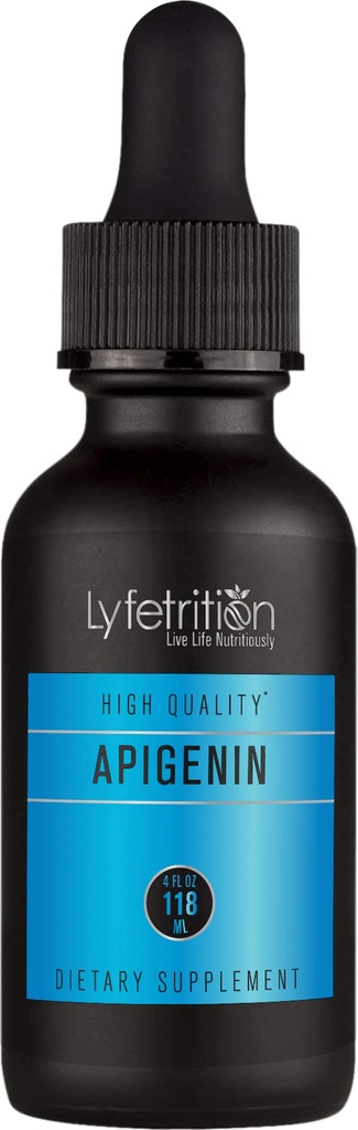 Lyfetrition Apigenin Supplement 70mg, 4 Oz Liquid, 220 Servings, Made in USA, Quick Absorption, Quality Potent Ingredients, Non-GMO, Cruelty-Free Products