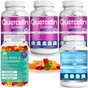 BIO VITALICA (Bundle) Sea Moss Elderberry (1 Pack) & Quercetin (3 Packs) & Sea Moss Ashwagandha Gummies (1 Pack) BioVitalica