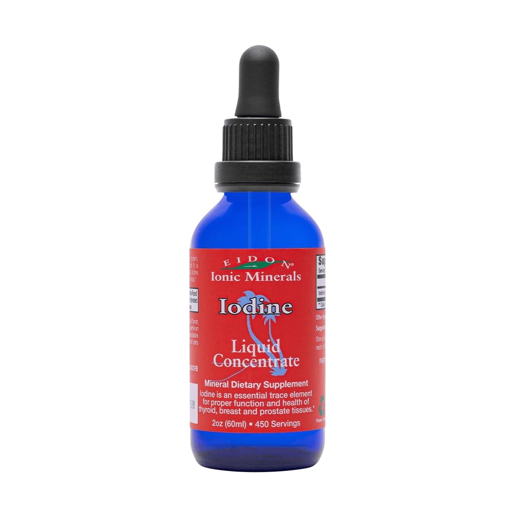 Eidon Ionic Minerals Potassium Iodide Supplement - Liquid Iodine Drops, Supports Energy Levels and Thyroid Health, Bioavailable, No Additives or Preservatives - Potassium Iodide Drops, 2 oz