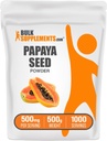 BulkSupplements.com Papaya Seed Powder - Carica Papaya Seed, voedingssupplement, voor spijsverterings- en darmondersteuning - Glutenvrij, 500mg per portie, 500g (1,1 lbs) (pakket van 1)