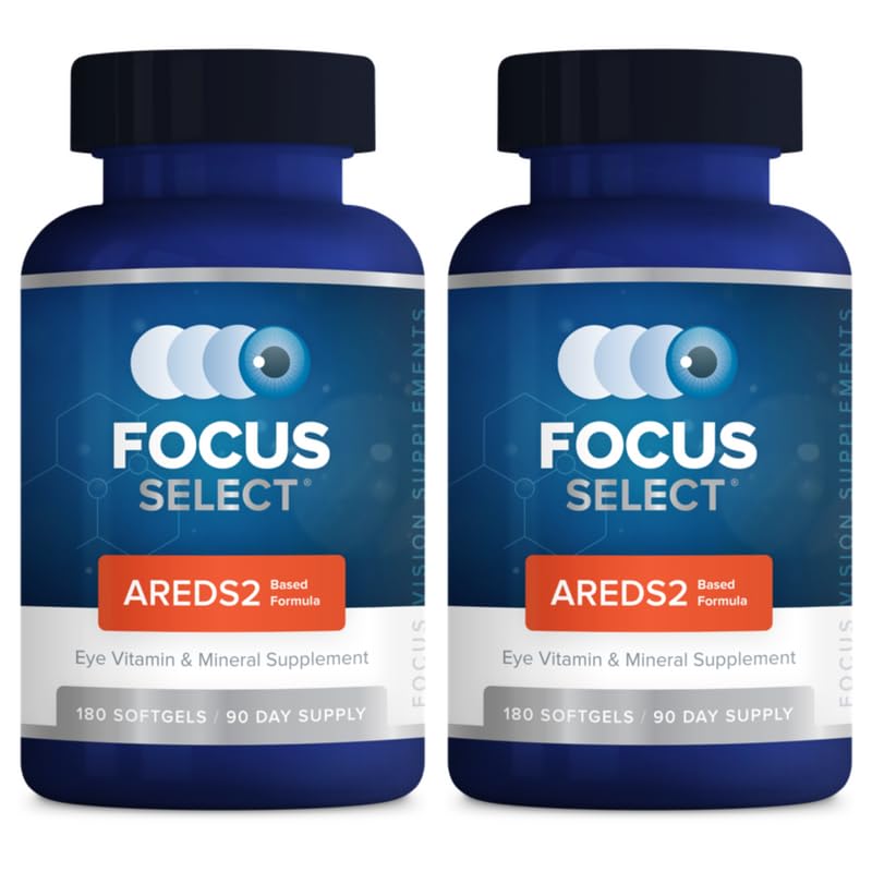Focus Select AREDS2 Based Eye Vitamin-Mineral Supplement - AREDS2 Based Supplement for Eyes (360 ct. 180 Day Supply) - AREDS2 Based Low Zink Formula - Eye Vision Supplement and Vitamin