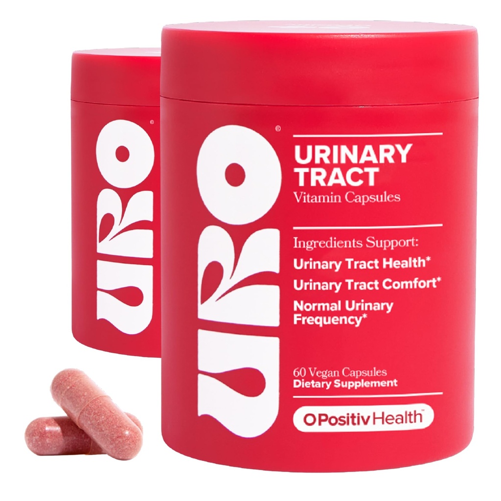 O Positiv URO Urinaire Tract Health Supplement voor vrouwen, 60 Tellen (pakket van 2) - Urinaire ondersteuning Vitaminen met Pacran Complete Cranberry Extract, D-Mannose, & Vitamine C - Vegan & Glutenvrije