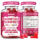 Magnesium Glycinate Gummies for Kids & Adults Melatonin Free Calm Magnesium Gummies with Citrate, Malate, B6, D3, Calcium & L-Theanine for Sleep Relaxation, Bone & Muscle Magnesium for Kids | 60 Count