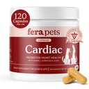 Fera Pets Cardiac Support - Cat & Dog Heart Supplement with Taurine, L-Carnitine, & CoQ10 - Promotes Normal Circulation and Heartbeat - 120 Capsules