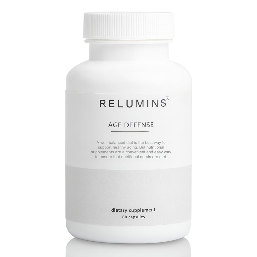 Relumins Age Defense NAD+ Supplement with NADH, CoQ10, Glutathione, Resveratrol, Fisetin, Curcumin & EGCG - Antioxidant Support Supplement – 60 Vegan Capsules