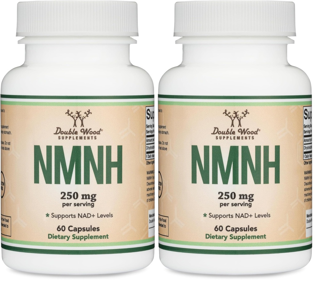 NMNH (NMN Supplement Alternative) Only Clinically Studied Ingredient - Boosts NAD+ Levels for Anti Aging and Cell Regeneration by Double Wood (Pack of 2)