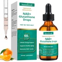 NAD+ Glutathione Liquid Drops with Liposomal Astaxanthin - Supports Cellular Energy, Dual Antioxidant Action, Healthy Aging - Fast Absorption, High Bioavailability, Vegan, 2.04 Fl Oz