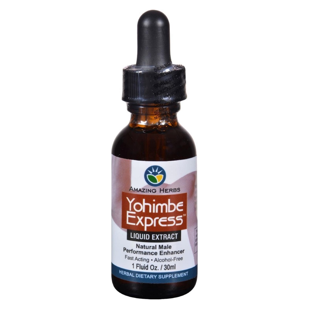 Verbazingwekkende kruiden Yogimbe Express - Performance Enhancer, 100% Pure Yohimbe Bark Alcohol Vrij Liquid Extract, Kruiden Dieetsupplement - 1 Fl Oz (pakket van 1)