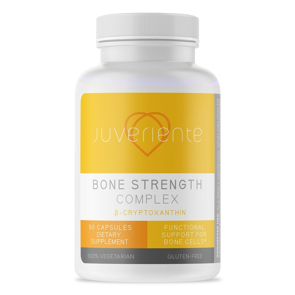 Juveriente Bone Strength Complex/A Dietary Therapy of a Japanese Traditional Fruit, Packed with Vitamin C, D3, K2, Calcium, Phosphorus, Food Grade Strontium and Boron / 90 Capsules for 30 Days