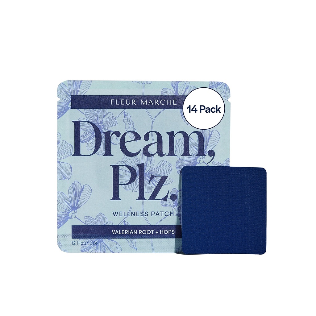 Fleur Marche Dream, Plz Botanical Sleep Patch - Better ZZZ's with Valerian Root, L-Theanine, Lavender Oil & Hops - Natural Sedative - Highly Bioavailable - 14 Patches