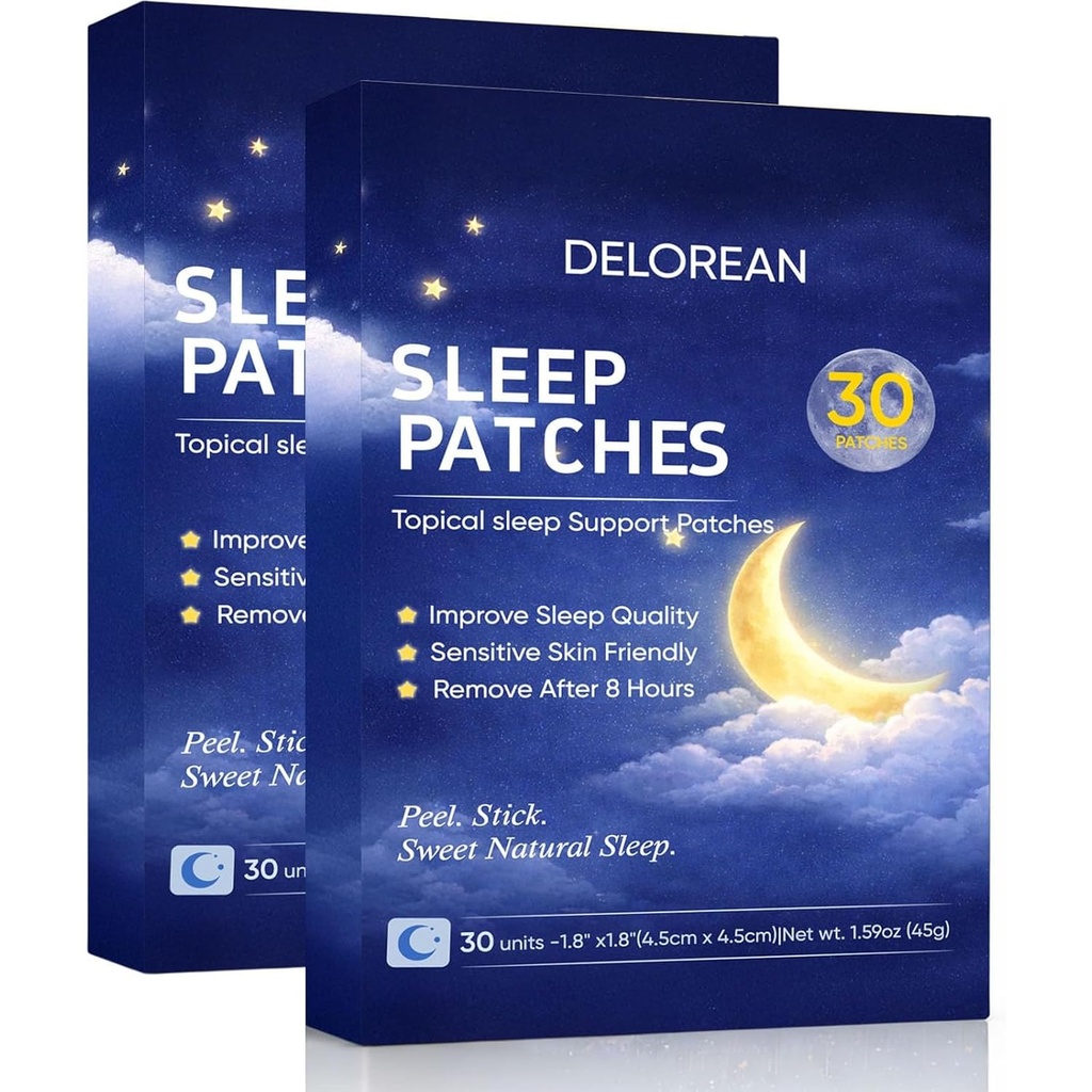 Drowzen Sleep Patches, Delorean Sleep Patches for Adults, Herbal Melatonin & Valerian Night Patches, Sleeping Stickers for Relaxation & Nighttime Rest, 30 Patches (2PCS)