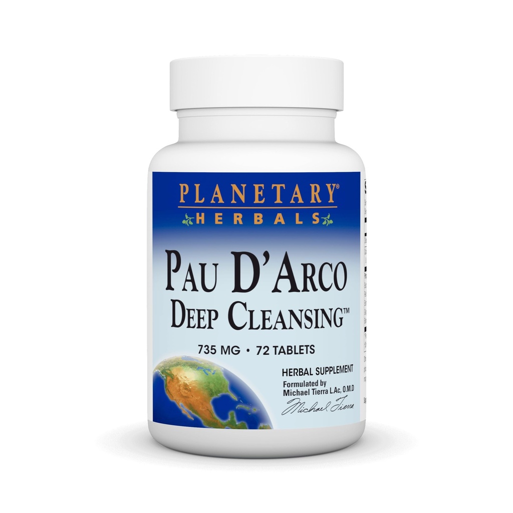 Planetary Herbals PAU D'Arco Deep Cleansing, Herbal Supplement, 735 mg - 72 Tablets
