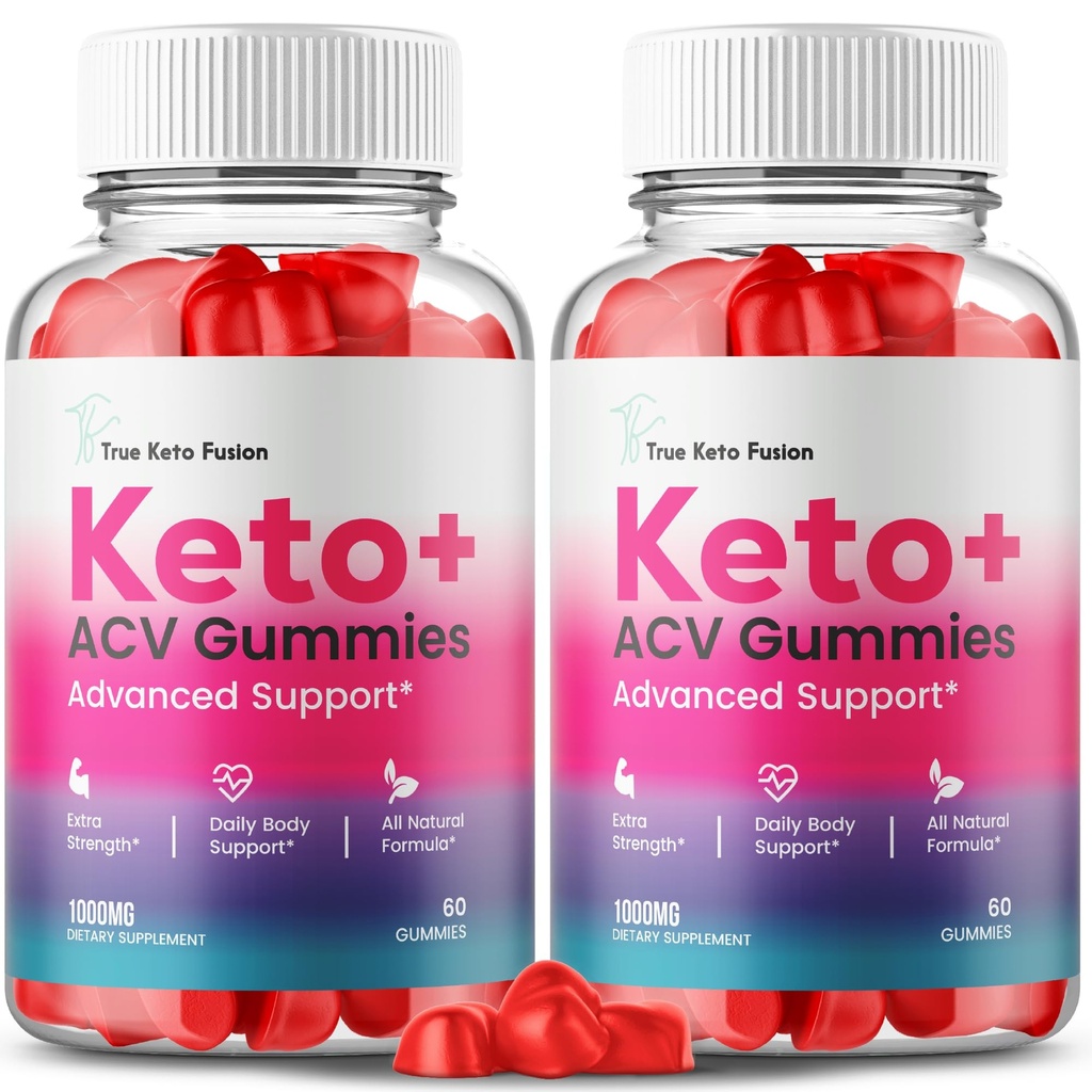 (2 Pack) True Keto Fusion Gummies, TrueKeto Apple Cider Vinegar Advanced Formula Supplement Maximum Strength Support, Keto+ACV Gummy Premium Blend Healthy Gomitas Natural Ingredient Reviews (120 ct)