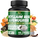 BMVINVOL Psyllium Husk Fiber Supplement t met Fenegriek, Apple Cider Vinegar, Kurkuma, Gember, Black Pepper- Digestie Gezondheidsondersteuning - 60 capsules