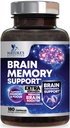 Hersengeheugensupplement Pillen - 3X Strength Nootropics for Concentration, Clarity & Focus Support - Hersengezondheid Cognitieve Vitaminen met Bacopa, Fosfatidylserine & DMAE, Brain Booster - 180 Capsules