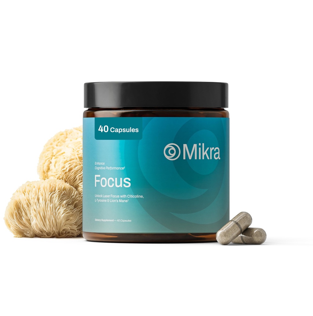 Mikra Cognitive Enhancer - Nootropic Brain Support Supplement met Citicoline, Lion