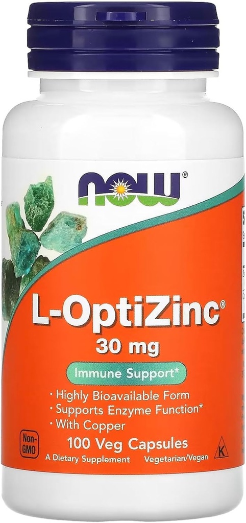 Nu Voedingsmiddelen: L-Optizink Immuun Ondersteuning 30 mg, 100 Caps (2 verpakkingen)