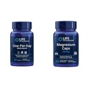 Levensverlengstuk One-Per-Day Multivitamine Verpakt met meer dan 25 Vitaminen, Mineralen & Plant Extracten & Magnesium Caps, 500 mg, Magnesium Oxide, Citraat, Succinaat, Hartgezondheid
