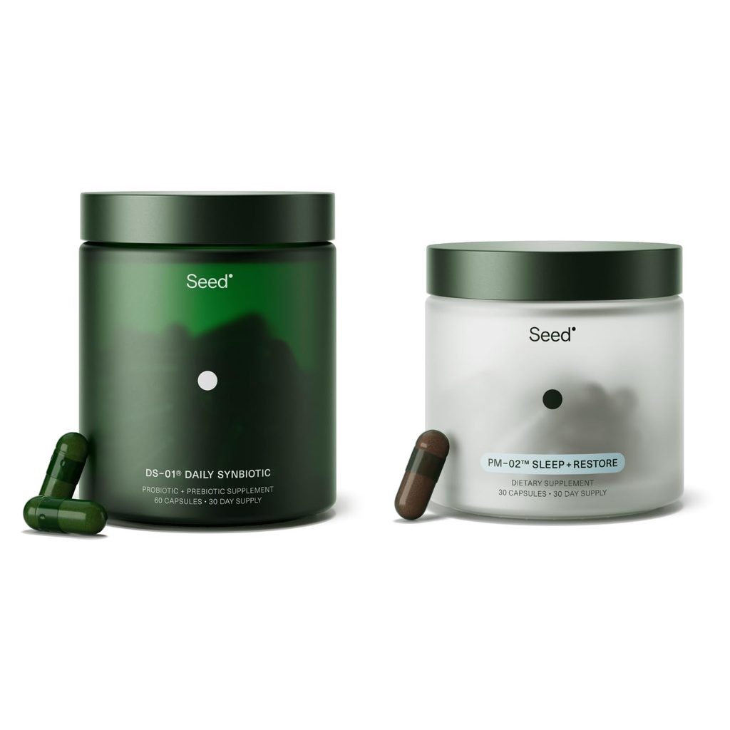 Zaad DS-01 Daily Synbiotic & PM-02 Sleep + Restore Bundle - Probiotic and Sleep Aid for Women and Men - Vegan - 30-Day Supply