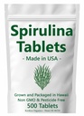 Spirulina tabletten - Made in USA - 500 tabletten - Gegroeid in Hawaii - Niet GGO & pesticidenvrij