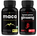 NutraChamps Maca Root Capsules en Koreaanse Ginseng Capsules 2 Pack Bundle