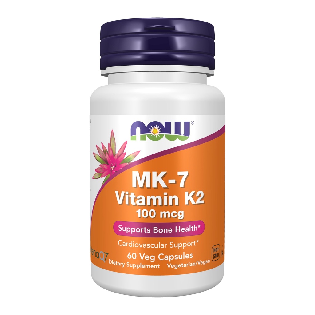 NOW Foods MK-7 Vitamine K-2 100 mcg Veg Capsules, 60 Tellen (3 Verpakking)