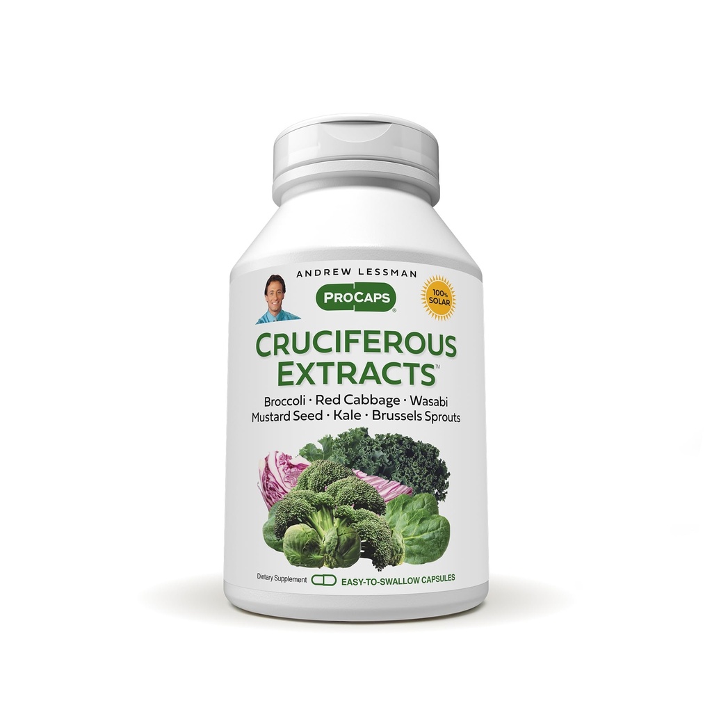ANDREW LESSMAN Crucifer Extracts 360 Capsules - Hoge niveaus van Glucosinolaten en Sulforaphane uit Broccoli, Rode Kool, Mosterdzaad, Wasabi, Brussel Spruitjes en Kale Extracten, Geen Additieven