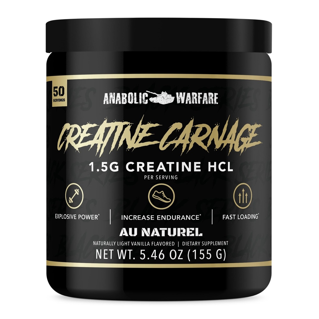 Creatine Carnage, Creatine HCL, ondersteunt optimale sterkte, duurzaamheid, spiermassa en snel laden*