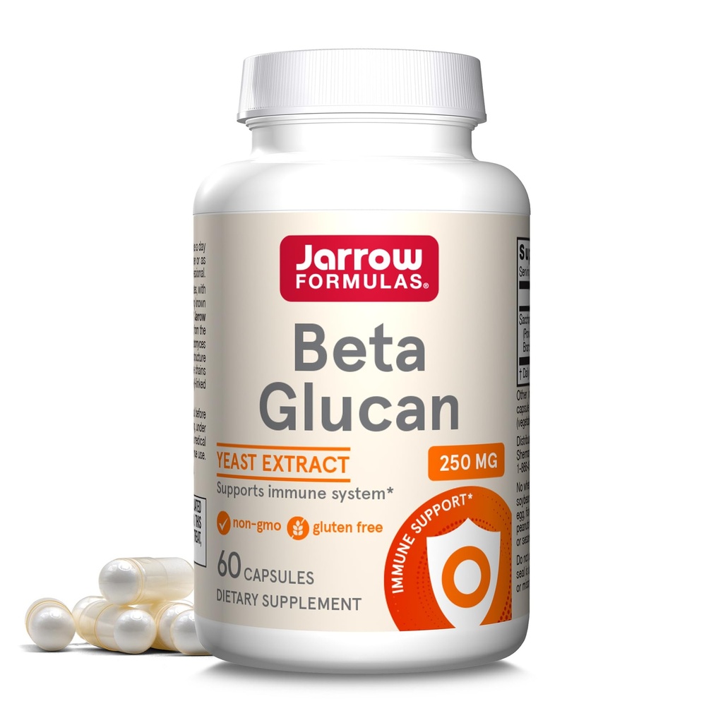 Jarrow Formulas Beta Glucan 250 mg - 60 capsules - Immuunfunctie ondersteuning - High-Purity Extract - Gepatenteerde bereiding - 60 porties
