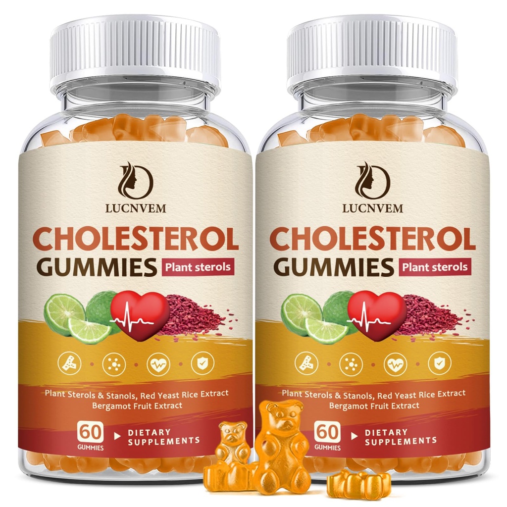 (2 Pack) Cholesterol Supplementen Gummies for Cholesterol Healthy, Plant Sterols & Stanols, Red Gist Rice, Citrus Bergamot Complex for Cholesterol, Maintain Healthy Cholesterol Levels - 60 Day Supply
