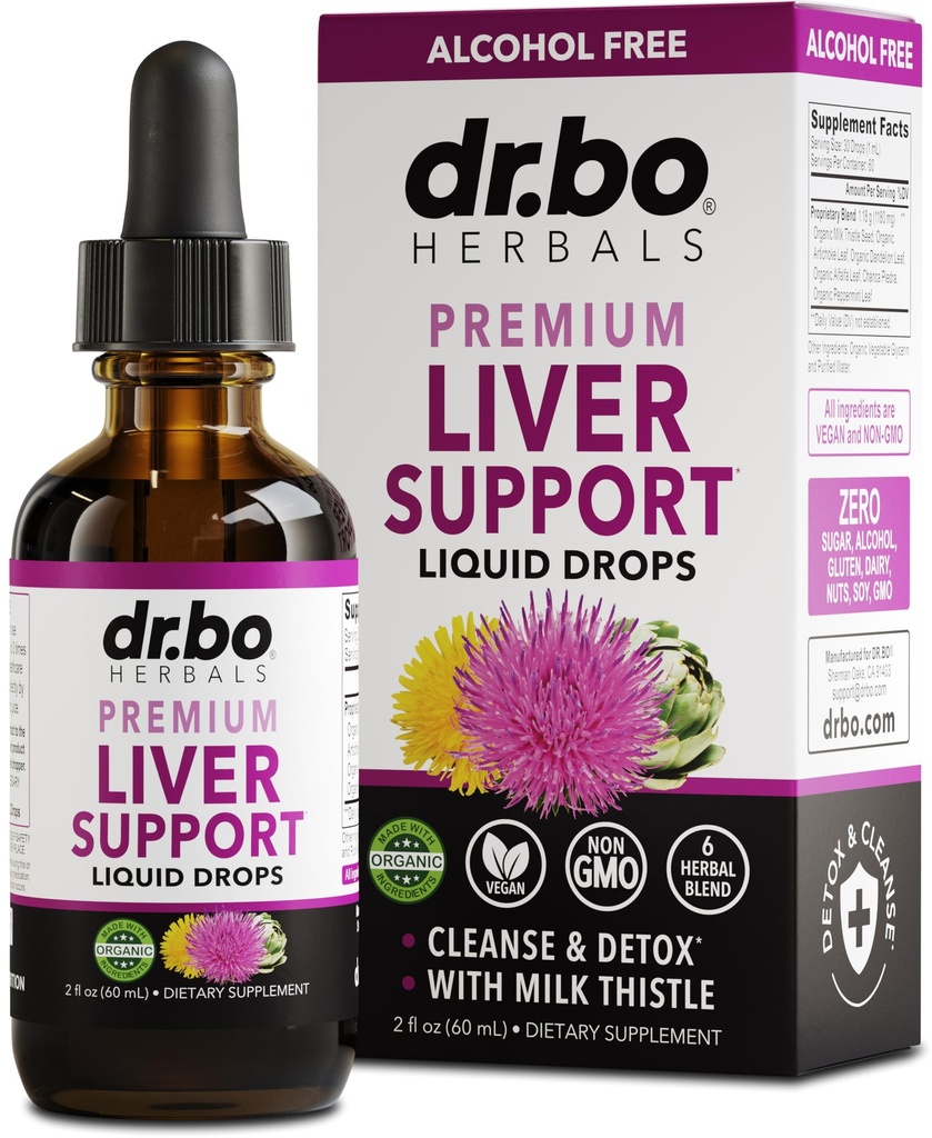 Liver Cleanse Detox & Repair Organic - Natural Liver Support Supplement Liquid Drops, Milk Thistle Dandelion, Chanca Piedra Extract, Artichoke - Gallbladder Health Formula Supplements Liquid Drops 2oz