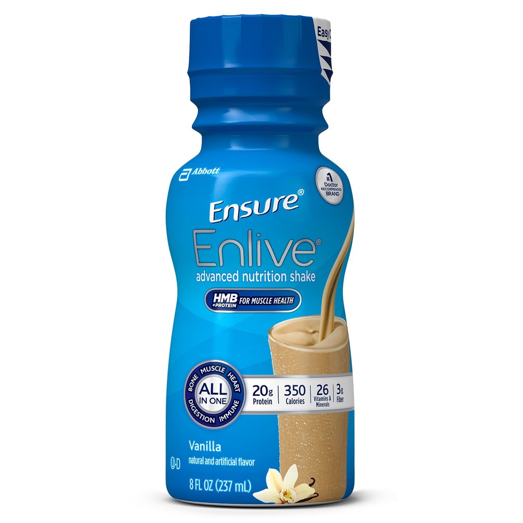Zorg ervoor dat Enlive Meal Replacement Shake, 20g Proteïne, 350 Calorieën, Geavanceerde Voeding Proteïne Shake, Vanille, 8 Fl Oz (verpakking van 4)