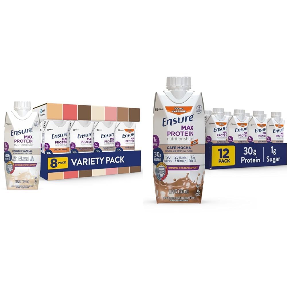 Zorg ervoor dat Max Protein Nutrition Shakes, Variety Pack, met 30 g eiwit en Max Protein Liquid Nutritional Schudden met 30 g eiwit